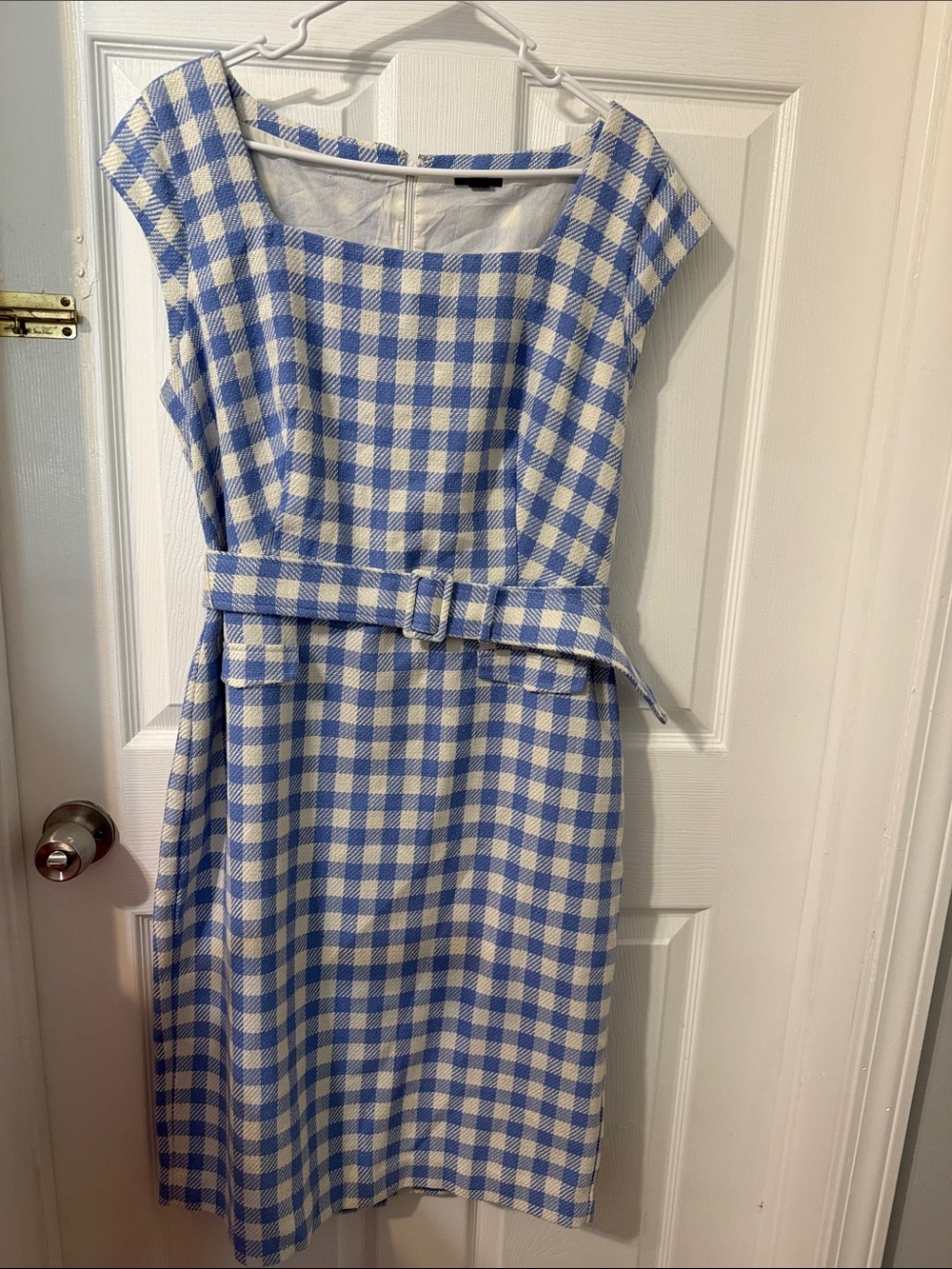 Ann Taylor Blue and White Belted Shift size 14